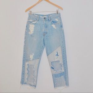 NWT Carmar Distressed Patch Jeans